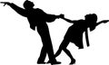 Vector silhouette of a dancing woman and man. Dance couple illustration