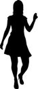 Vector silhouette of a dancing woman. Vector girl illustration Royalty Free Stock Photo