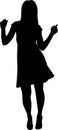 Vector silhouette of a dancing woman. Vector girl illustration Royalty Free Stock Photo