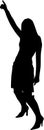 Vector silhouette of a dancing woman. Vector girl illustration Royalty Free Stock Photo