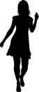 Vector silhouette of a dancing woman. Vector girl illustration Royalty Free Stock Photo