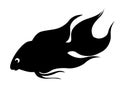 Vector silhouette of decorative fish Royalty Free Stock Photo