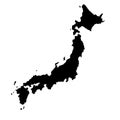 Vector silhouette design of Japan country map Royalty Free Stock Photo