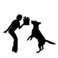 Vector silhouette of a dog. Royalty Free Stock Photo