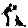 Vector silhouette of a dog. Royalty Free Stock Photo