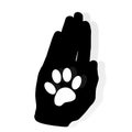 Vector silhouette dog paw. Royalty Free Stock Photo
