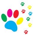 Vector silhouette dog paw. Royalty Free Stock Photo