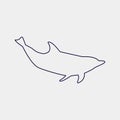 Vector silhouette of a dolphin on a white background Royalty Free Stock Photo