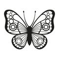 Vector silhouette elegant butterfly isolated on white background