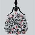 Vector silhouette of elegant dress