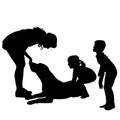 Vector silhouette of a family.