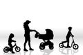 Vector silhouette of family. Royalty Free Stock Photo