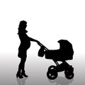Vector silhouette of family. Royalty Free Stock Photo