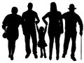 Vector silhouette of family. Royalty Free Stock Photo