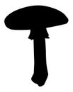 Vector silhouette of fly agaric mushroom - Amanita muscaria Royalty Free Stock Photo