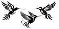 Vector silhouette flying birds on white background. Royalty Free Stock Photo