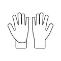 Vector silhouette of gloves for the garden on a white background.