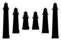 Vector silhouette graphic Lighthouse Royalty Free Stock Photo