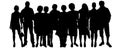 Vector silhouette of a group of people.