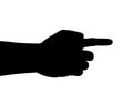 Vector Silhouette, Hand Gestures, Hand Signs Of Index Finger Pointing Something