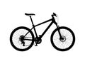 Vector silhouette of hardtail mountain bike