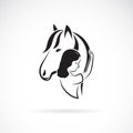 Vector silhouette of the horse and girl on white background. Expression of love and relationship., Easy editable layered vector Royalty Free Stock Photo