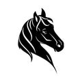 Vector silhouette of a horse head Royalty Free Stock Photo
