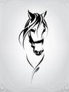 Vector silhouette of a horse`s head. vector illustration Royalty Free Stock Photo