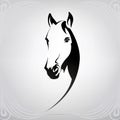 Vector silhouette of a horse`s head. vector illustration Royalty Free Stock Photo