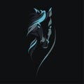 Vector silhouette of a horse`s head Royalty Free Stock Photo