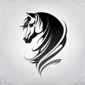 Vector silhouette of a horse`s head. vector illustration Royalty Free Stock Photo