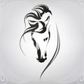 Vector silhouette of a horse`s head. vector illustration Royalty Free Stock Photo