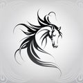 Vector silhouette of a horse`s head. vector illustration Royalty Free Stock Photo