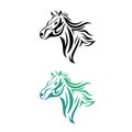 Vector silhouette of horse. Simple tattoo tribal.