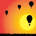 Vector silhouette of a hot air balloon. Royalty Free Stock Photo