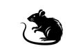 A vector silhouette image of rat with a white background Royalty Free Stock Photo