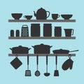 Vector silhouette of kitchen tools