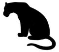 Vector Silhouette of a lion female on white background, lioness logo or icon Royalty Free Stock Photo