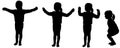 Vector silhouette of little girl. Royalty Free Stock Photo