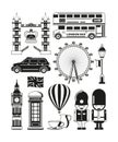 Vector silhouette of london landmarks