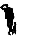 Vector silhouette of man.