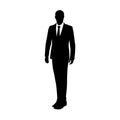 Vector silhouette of a man standing in a suit Royalty Free Stock Photo