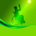 Vector silhouette of a man in a wheelchair. Royalty Free Stock Photo