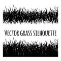 Grass.Black Vector grass set silhouette floral background Royalty Free Stock Photo