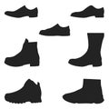 Set of icons of footwear.