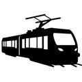 Vector Silhouette Modern Tram Train Illustration for Transport Design and Educational Use Royalty Free Stock Photo