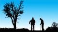 Vector silhouette of old people. Royalty Free Stock Photo