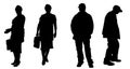 Vector silhouette of old people. Royalty Free Stock Photo