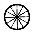 Vector silhouette of an old vintage wagon wheel