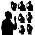 Vector silhouette of people.